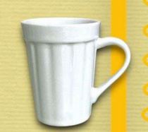 CANECA COPO 220ML CANELADA BRANCA - Distribuidora 12 de Outubro