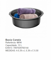 BACIA CANELADA 12L - Distribuidora 12 de Outubro