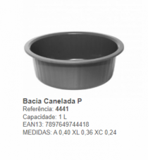 BACIA CANELADA PEQUENA 1000 ML - Distribuidora 12 de Outubro