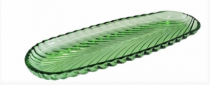 TRAVESSA DE VIDRO FOLHA VERDE SANTA 39X14CM - Distribuidora 12 de Outubro