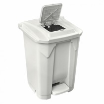 LIXEIRA 60LTS BRANCA C/ RODA PEDAL TAMPA CLIC - Distribuidora 12 de Outubro