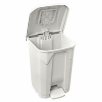 LIXEIRA 60LTS BRANCA C/ RODA PEDAL TAMPA CLIC - Distribuidora 12 de Outubro