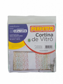 CORTINA PARA VITRO LUXO ESTAMPADA 137X137CM - Distribuidora 12 de Outubro