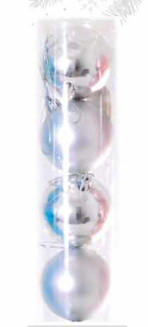 BOLA LISA MISTA TUBO PRATA C/ 9 PCS - Distribuidora 12 de Outubro