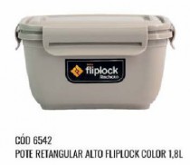POTE RETANGULAR FLIPLOCK 1,8 L ALTO COLOR - Distribuidora 12 de Outubro