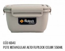 POTE RETANGULAR FLIPLOCK 550 ML ALTO COLOR - Distribuidora 12 de Outubro