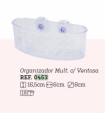 ORGANIZADOR MULTIUSO COM VENTOSA 16,5 X 6 X 6 - Distribuidora 12 de Outubro