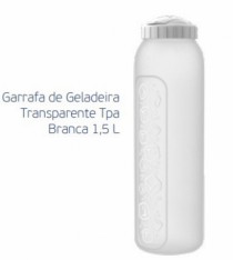 GARRAFA TRANSPARENTE TAMPA BRANCA 1,5 L - Distribuidora 12 de Outubro