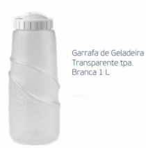 GARRAFA TRANSPARENTE TAMPA BRANCA 1 LITRO - Distribuidora 12 de Outubro