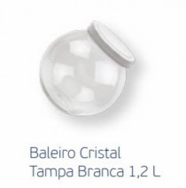 BALEIRO CRISTAL TAMPA BRANCA 1,2L - Distribuidora 12 de Outubro
