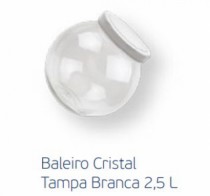 BALEIRO CRISTAL TAMPA BRANCA 2,5L - Distribuidora 12 de Outubro