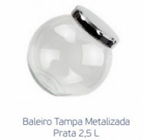 BALEIRO TAMPA METALIZADA PRATA 2,5L - Distribuidora 12 de Outubro