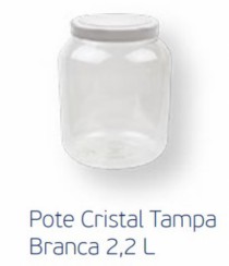 POTE CRISTAL TAMPA BRANCA 2,2L - Distribuidora 12 de Outubro