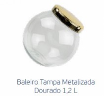 BALEIRO TAMPA METALIZADA DOURADO 1,2 L - Distribuidora 12 de Outubro