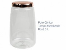 POTE CONICO TAMPA ROSE METALIZADO 3 L - Distribuidora 12 de Outubro