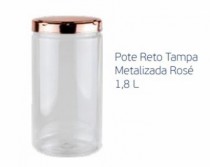 POTE RETO TAMPA ROSE METALIZADO 1,8 L - Distribuidora 12 de Outubro