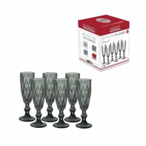 JOGO COM 6 TACAS CHAMPAGNE 140ML CINZA - Distribuidora 12 de Outubro