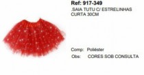 SAIA TUTU C/ ESTRELINHAS CURTA 30CM - Distribuidora 12 de Outubro