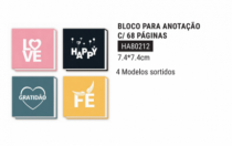 BLOCO PARA ANOTACAO 7,4X7,4CM HOT STAMP - Distribuidora 12 de Outubro