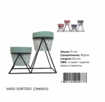 VASO SORTIDO 3PCS CIMENTO - Distribuidora 12 de Outubro