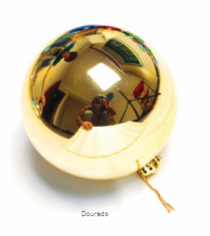 BOLA DE NATAL DOURADA - Distribuidora 12 de Outubro