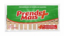 PRENDEDOR DE ROUPA DE MADEIRA 12 PCS - Distribuidora 12 de Outubro