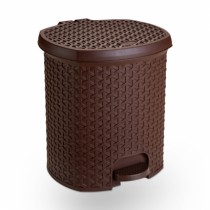 LIXEIRA RATTAN C/PEDAL 15 LTS CAFE - Distribuidora 12 de Outubro