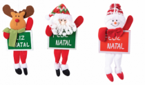 PELUCIA PLACA FELIZ NATAL - Distribuidora 12 de Outubro