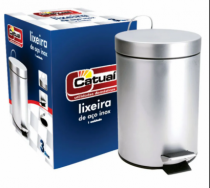 LIXEIRA DE ACO INOX 3L - Distribuidora 12 de Outubro