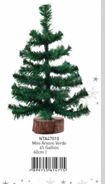 MINI ARVORE VERDE PT 45 GALHOS 40CM - Distribuidora 12 de Outubro