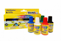 TINTA GUACHE 18ML C PINCEL 6 CORES CX C/ 3 - Distribuidora 12 de Outubro