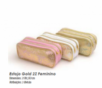 ESTOJO GOLD 2Z FEM 21X9CM - Distribuidora 12 de Outubro