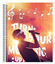 CADERNO UNIV 1M CD MUSIC 80 FLS PCT C/ 4 - Distribuidora 12 de Outubro