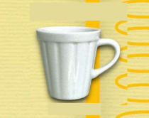 CANECA COPO 120ML CANELADA BRANCO - Distribuidora 12 de Outubro