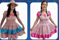 VESTIDO CAIPIRA ADULTO (TAM. UNICO) - Distribuidora 12 de Outubro