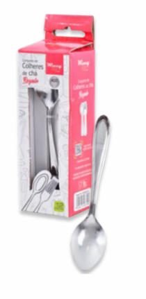 CJ COLHERES DE CHA ROYALE INOX 12 PCS - Distribuidora 12 de Outubro