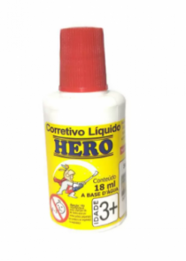 CORRETIVO LIQUIDO HERO 18ML - Distribuidora 12 de Outubro