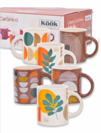 CANECA COFFEE TIME CERAMICA 80ML 6PCS - Distribuidora 12 de Outubro