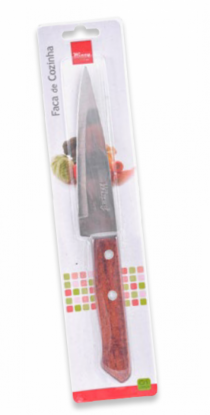 FACA DE COZINHA MADEIRA/INOX 25,4CM - Distribuidora 12 de Outubro