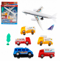 AVIAO A FRICCAO COM CAMINHOES AIRPORT 7 PCS - Distribuidora 12 de Outubro