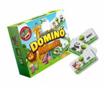 MEU PRIMEIRO DOMINO ANIMAIS 28PCS MDF - Distribuidora 12 de Outubro