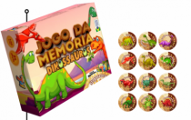 JOGO DA MEMORIA DINOSSAUROS 24PCS MDF 3 - Distribuidora 12 de Outubro