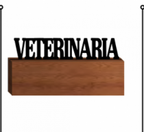 PALAVRA VETERINARIA C/ BASE EM MADEIRA 25X12 - Distribuidora 12 de Outubro