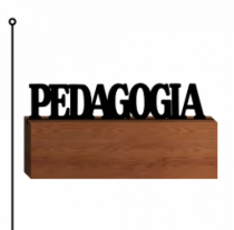 PALAVRA PEDAGOGIA C/ BASE EM MADEIRA 25X12CM - Distribuidora 12 de Outubro