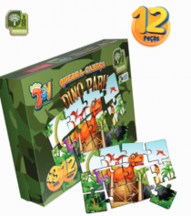 BRINQ EM MDF QUEBRA CABECA 12 PCS DINO PARK - Distribuidora 12 de Outubro