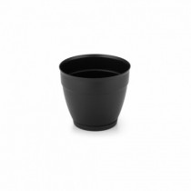 VASO REDONDO PRETO C/ PRATO 15 X12,5 CM 1,5 L - Distribuidora 12 de Outubro