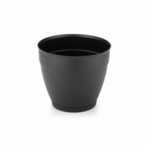 VASO REDONDO PRETO C/ PRATO 20X 6,7 CM 3,6L - Distribuidora 12 de Outubro