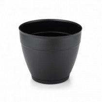 VASO REDONDO PRETO C/ PRATO 25X20,7 CM 7,3L - Distribuidora 12 de Outubro