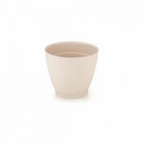 VASO REDONDO BEGE C/ PRATO 15X12,5 CM 1,5 L - Distribuidora 12 de Outubro