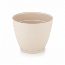 VASO REDONDO BEGE COM PRATO 25X20,7 CM 7,3 L - Distribuidora 12 de Outubro